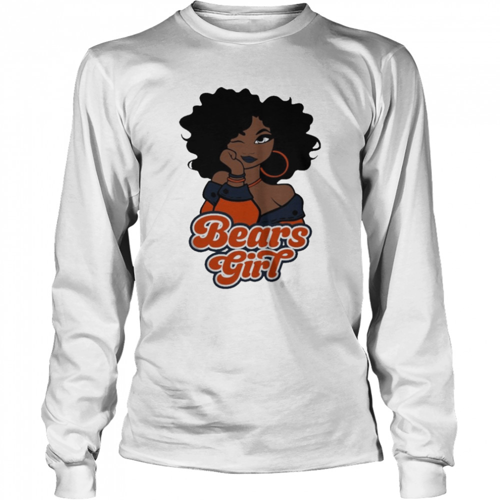 Chicago Bears football Black Girl 2022 shirt Long Sleeved T-shirt