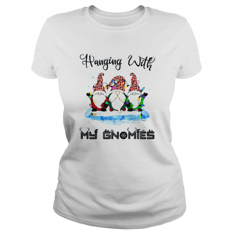 Hanging With My Gnomies Christmas Leopard Christmas 2022 shirt Classic Women's T-shirt