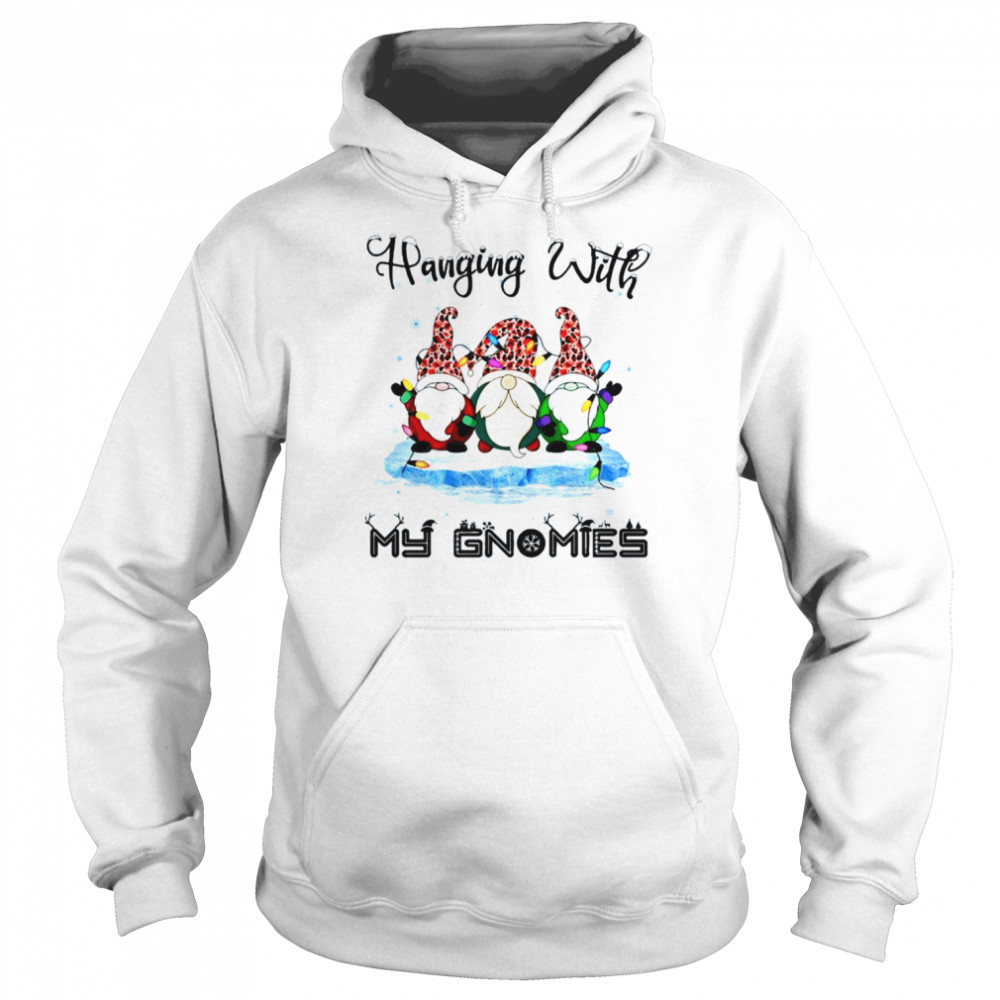 Hanging With My Gnomies Christmas Leopard Christmas 2022 shirt Unisex Hoodie