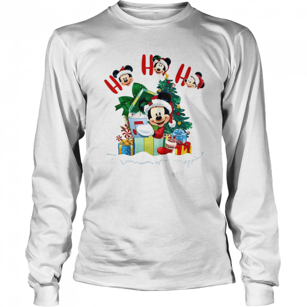 Mickey Mouse Christmas Hohoho Cartoon Character shirt Long Sleeved T-shirt