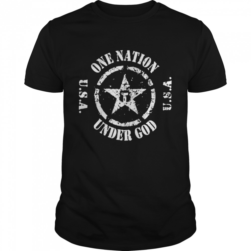 One nation under god circle star T-shirt