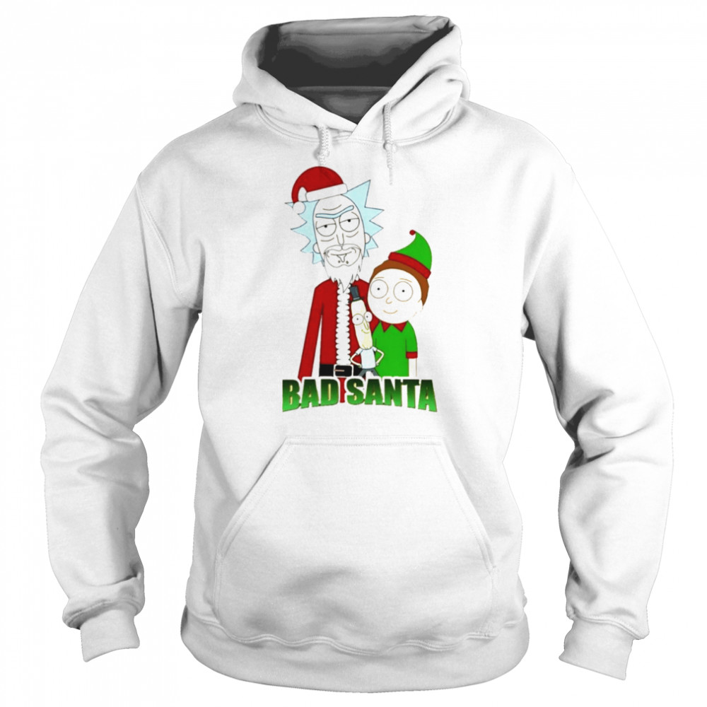 Bad Santa Rick And Morty Cartoon Christmas shirt Unisex Hoodie