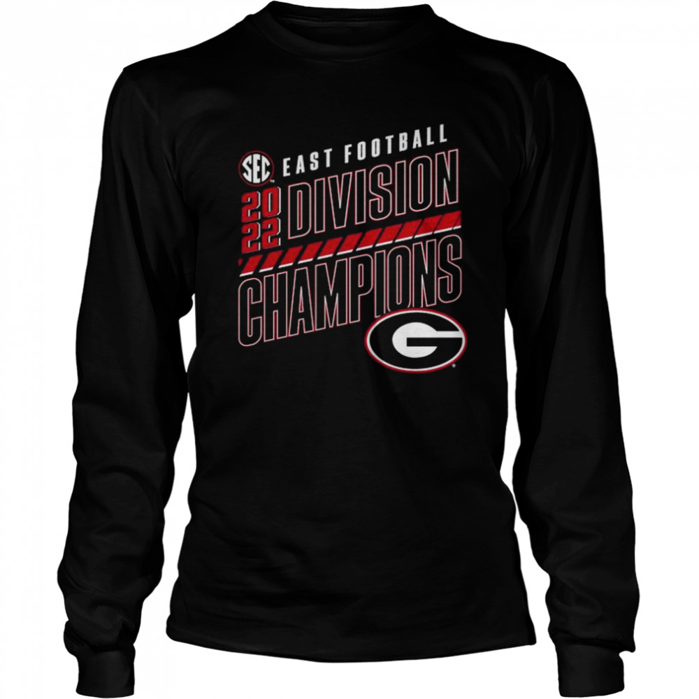 2022 SEC East Division Georgia Bulldogs Football Champions Slanted Knockout T- Long Sleeved T-shirt
