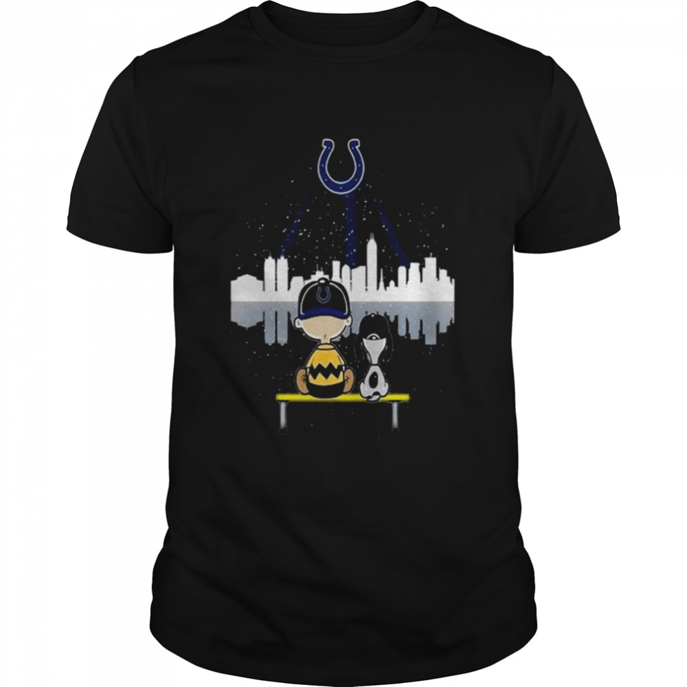 Charlie Brown And Snoopy Dog Watching City Indianapolis Colts Shirt