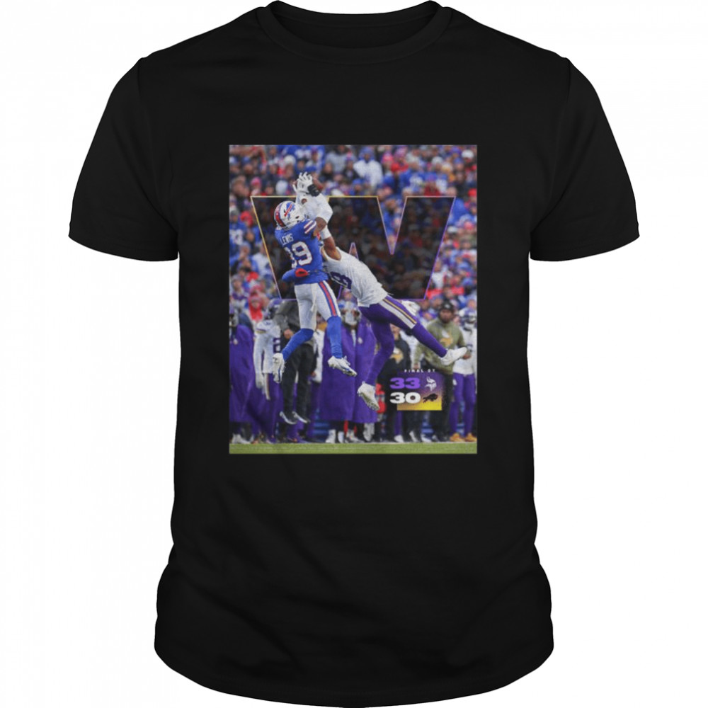 Minnesota Vikings 33 30 Buffalo Bill Nfl 2022 Game Day Matchup Final Score Shirt