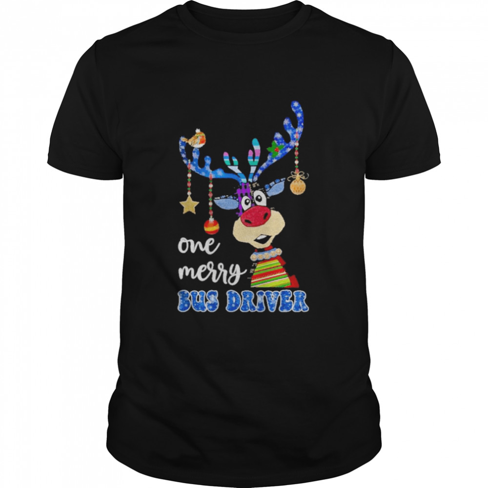 Reindeer Bauble One Merry Bus Driver Merry Christmas 2022 shirt