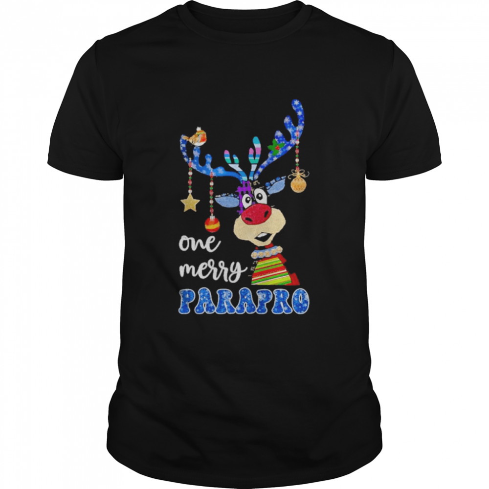 Reindeer Bauble One Merry Paraprofessional Merry Christmas 2022 shirt