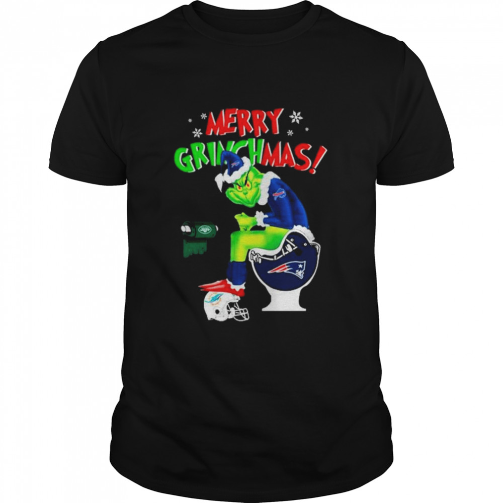 Merry Grinchmas Buffalo Bills Grinch New England Patriots and New York Jets toilet Paper shirt