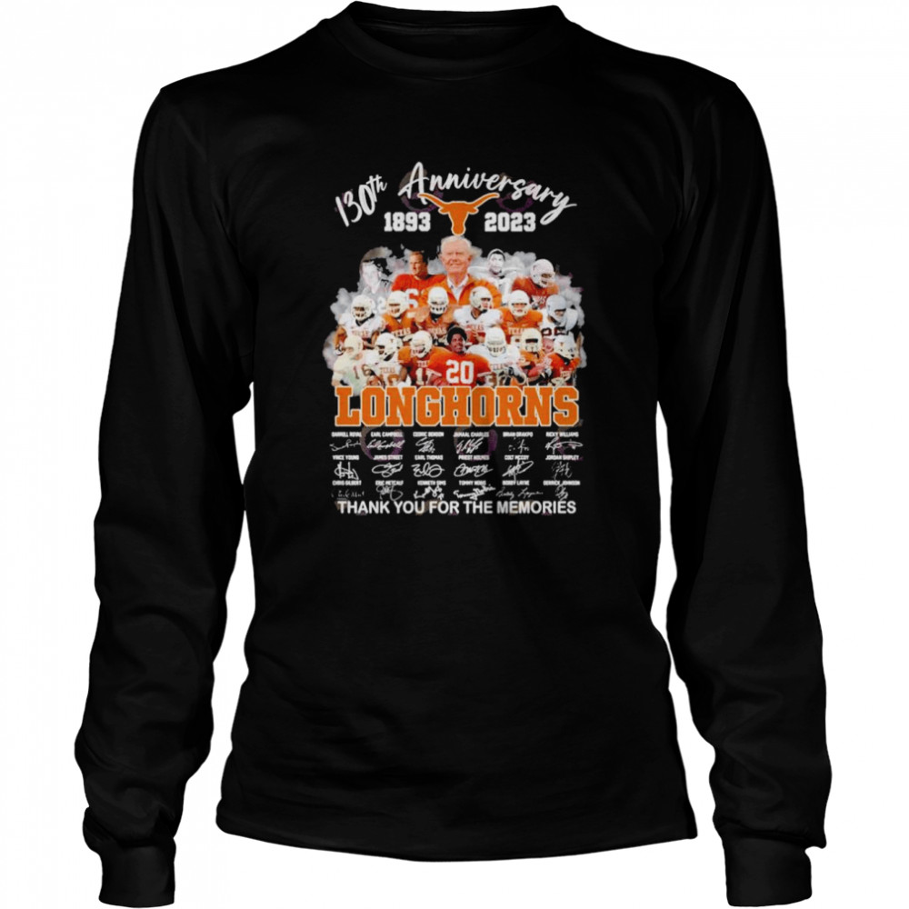 130th Anniversary 1893 2023 Longhorns Thank You For The Memories T- Long Sleeved T-shirt