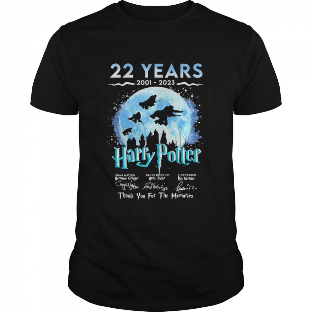 22 Years 1001-2023 Harru Potter Watson Radcliffe Grint Thank You For The Memories Signatures  Classic Men's T-shirt