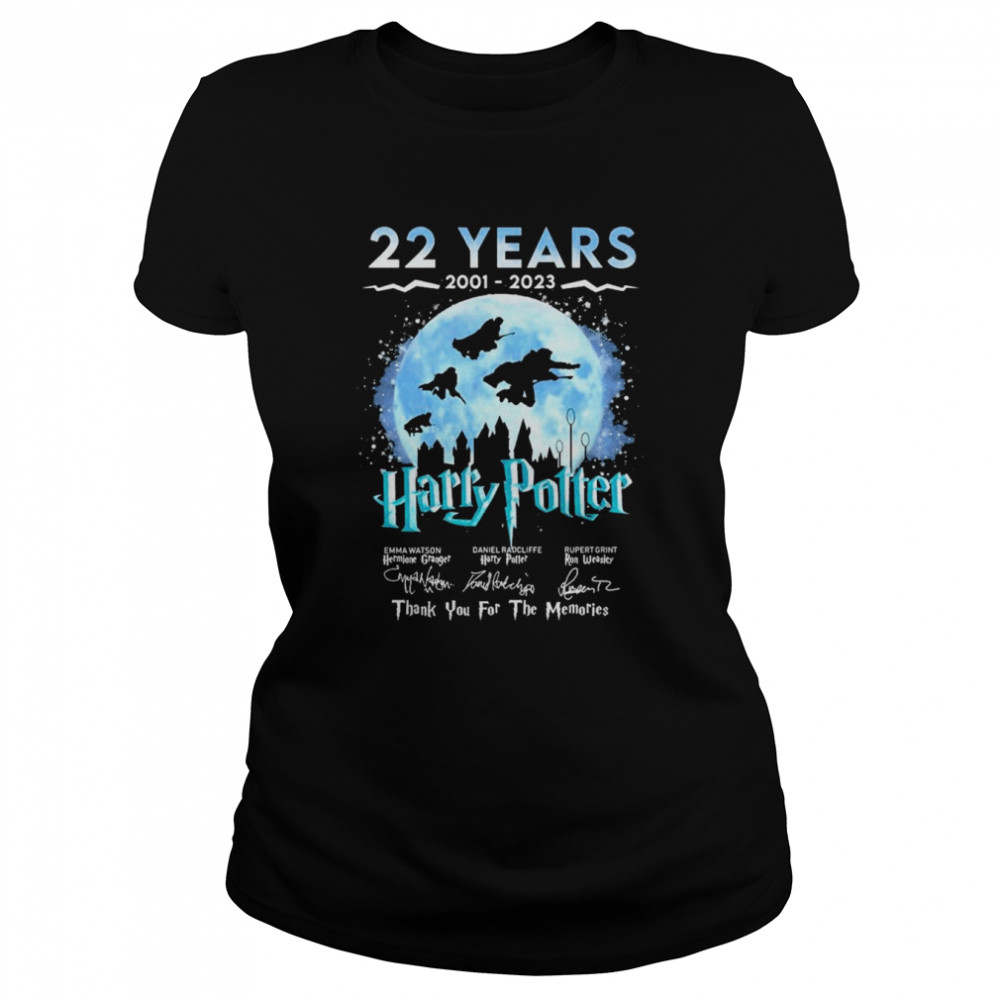 22 Years 1001-2023 Harru Potter Watson Radcliffe Grint Thank You For The Memories Signatures  Classic Women's T-shirt