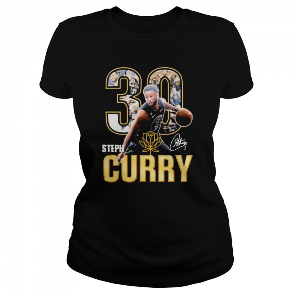 30 Steph Curry Golden State Warriors Signatures  Classic Women's T-shirt
