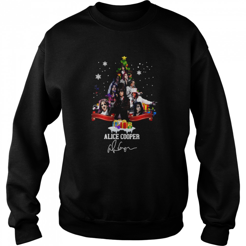 Alice Cooper Christmas Tree Signature Merry Christmas 2022  Unisex Sweatshirt