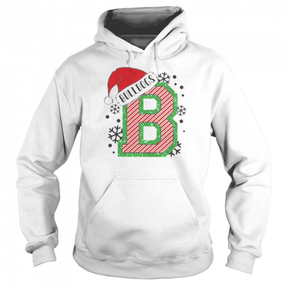 bulldogs hat christmas b logo t shirt unisex hoodie