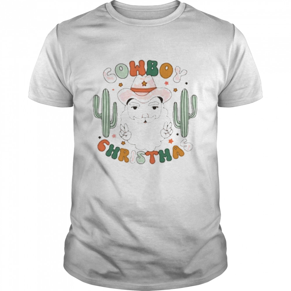 Cowboy santa christmas cactus t-shirt Classic Men's T-shirt
