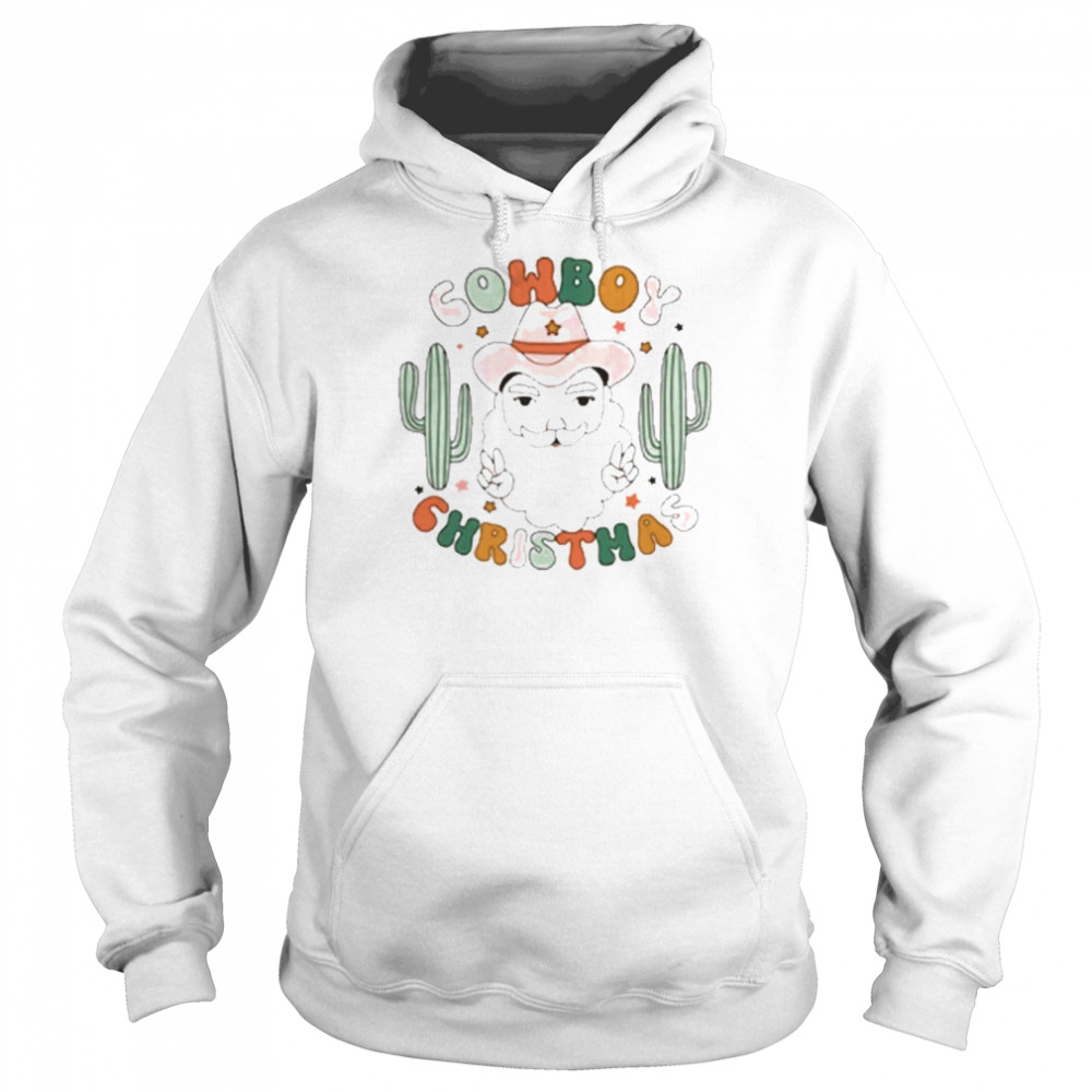 Cowboy santa christmas cactus t-shirt Unisex Hoodie