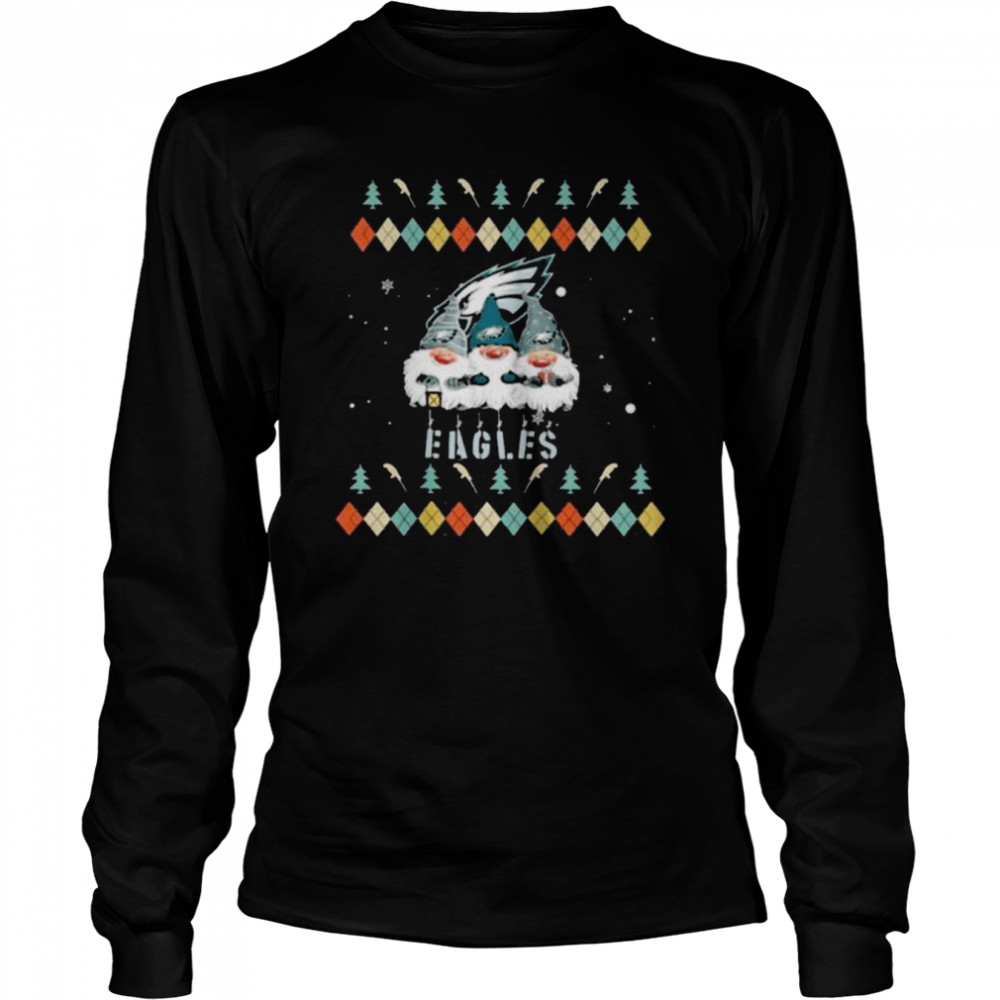 Gnomies philadelphia eagles knitting pattern ugly Christmas shirt Long Sleeved T-shirt
