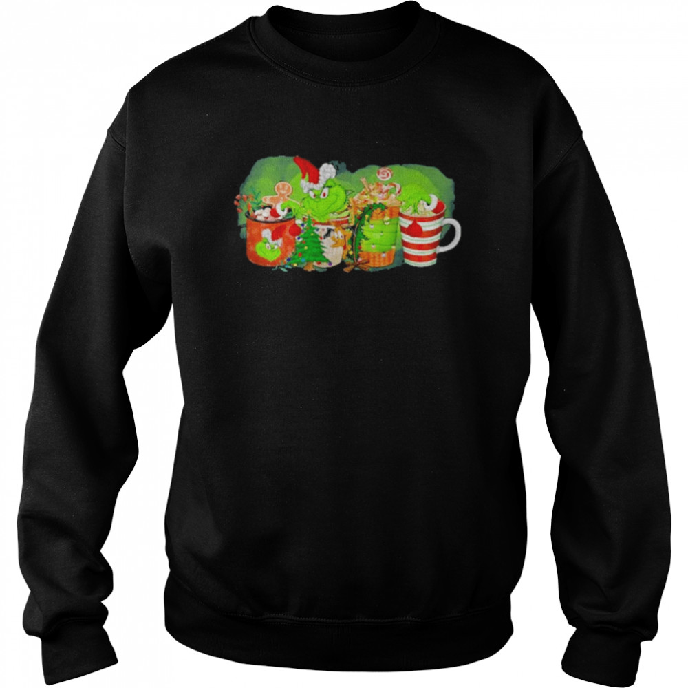 Grinch coffee drink christmas coffee t-shirt Unisex Sweatshirt