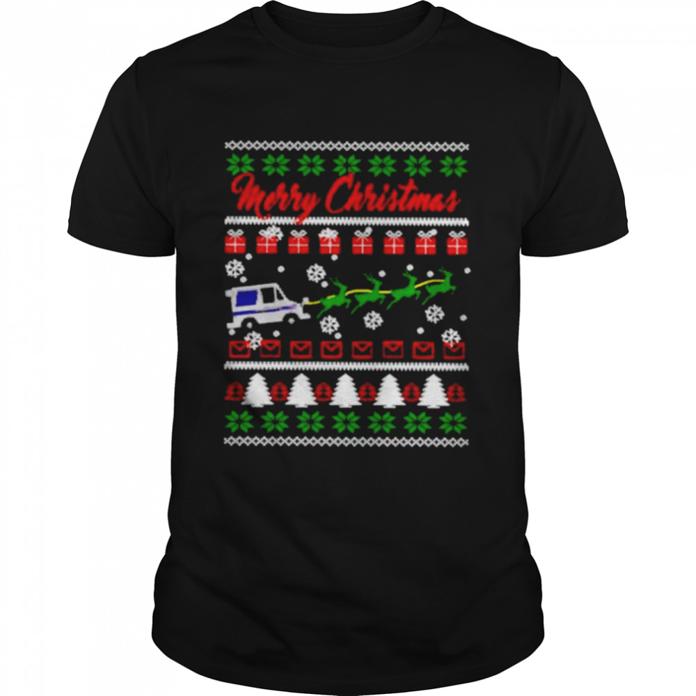 merry Christmas postal worker ugly Christmas shirt