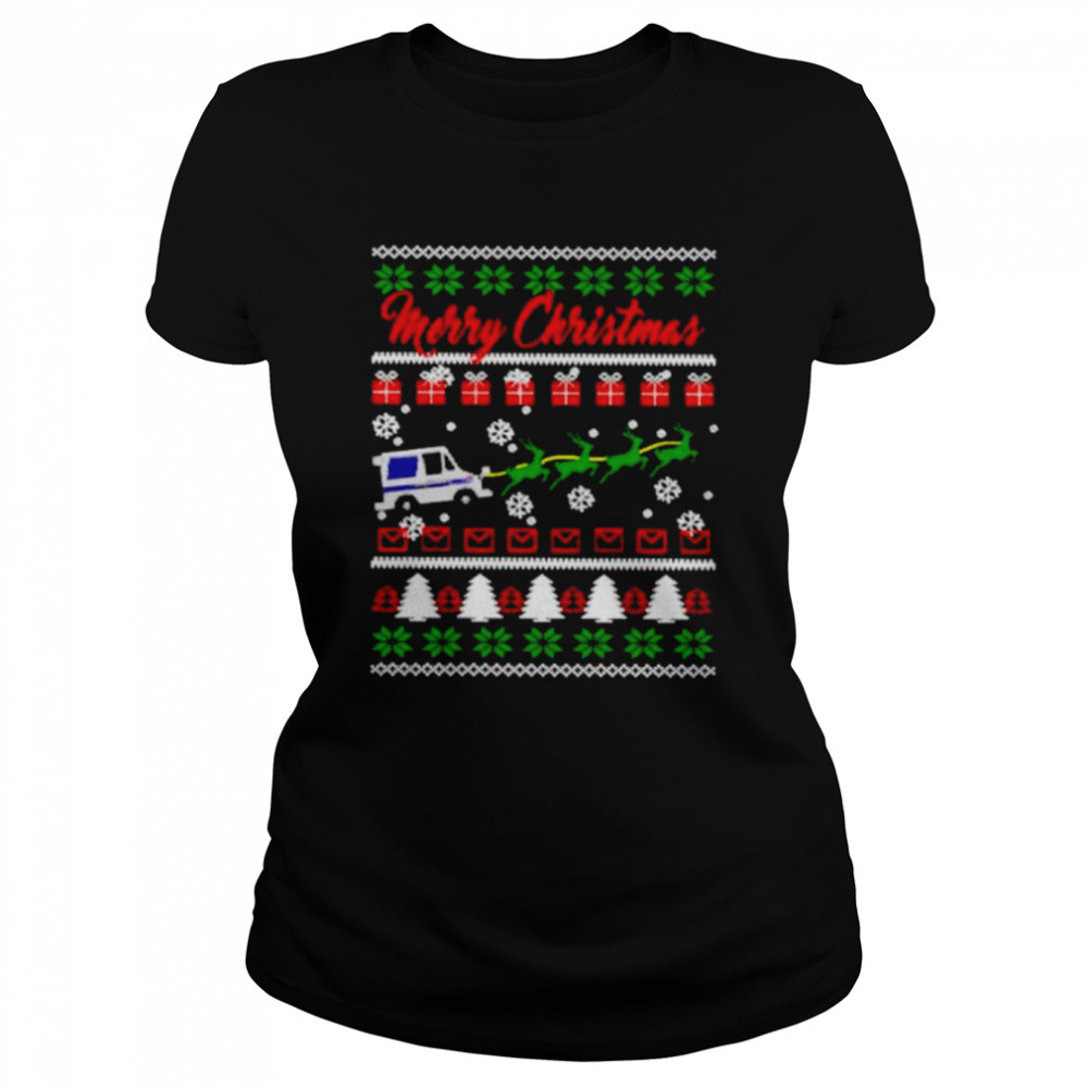 merry Christmas postal worker ugly Christmas shirt Classic Women's T-shirt