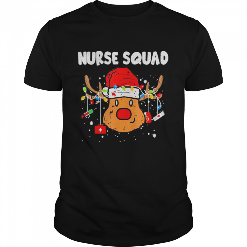 Nurse Squad Reindeer Christmas Nurse Xmas Christmas light T- Classic Men's T-shirt