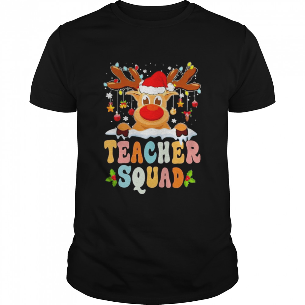Reindeer christmas teacher squad t-shirt Classic Men's T-shirt