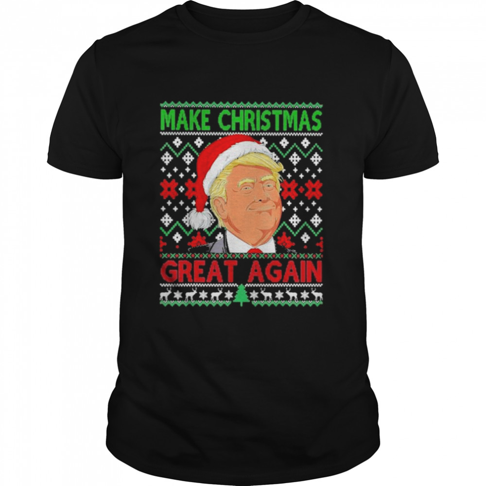 Santa Donald Trump make Christmas great again ugly Christmas shirt