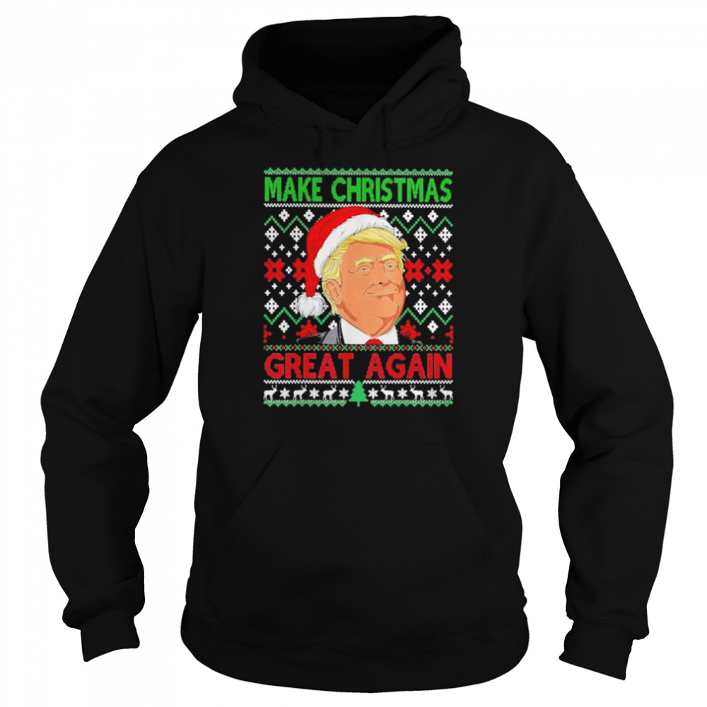 santa donald trump make christmas great again ugly christmas shirt unisex hoodie