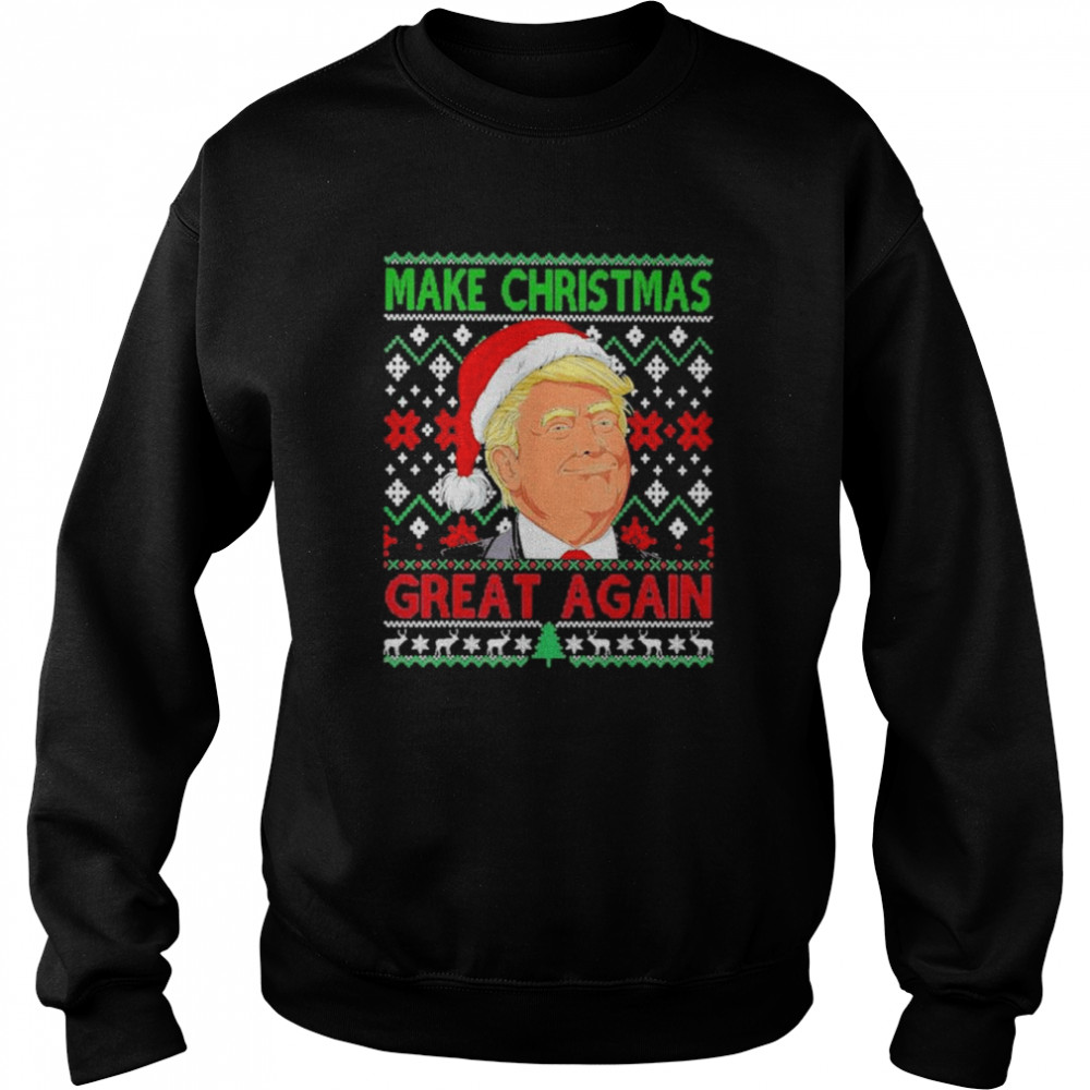 Santa Donald Trump make Christmas great again ugly Christmas shirt Unisex Sweatshirt