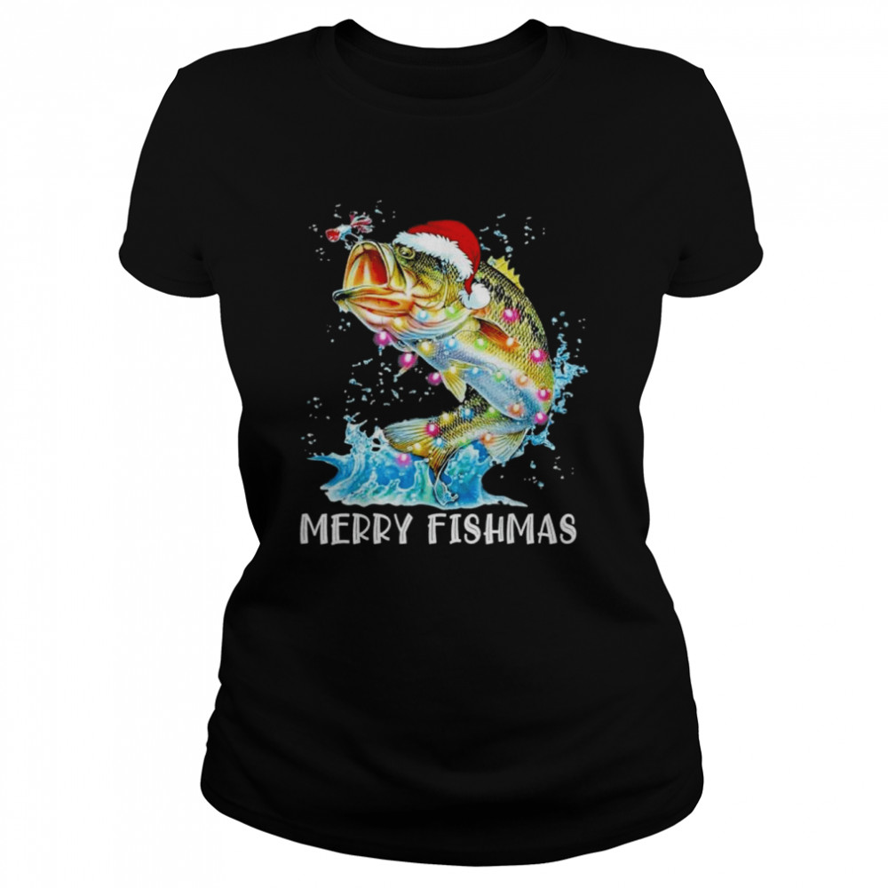 Santa Hat Fish Christmas For Men Grandpa T- Classic Women's T-shirt