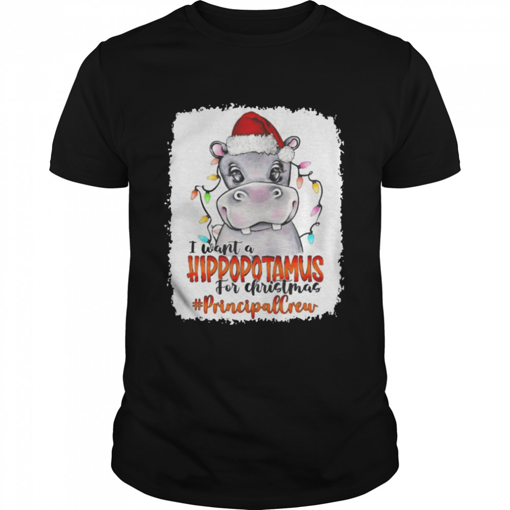 Santa Hoppo I Want A Hippopotamus For Christmas principal Crew Light  Classic Men's T-shirt
