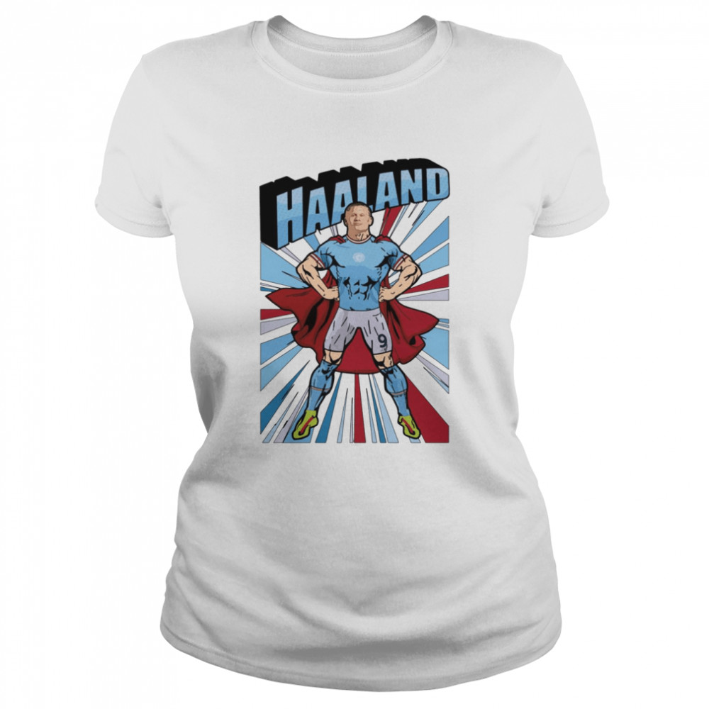 Superhero Goal Machine Artwork Erling Haaland shirt Classic Women's T-shirt