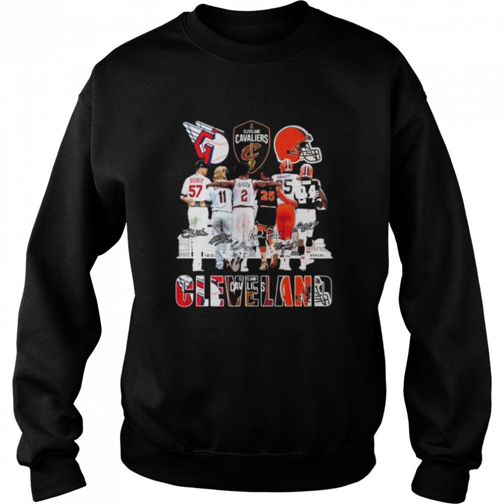 The Bieber Sexton Garrett and Chubb Cleveland Sports City signatures shirt Unisex Sweatshirt