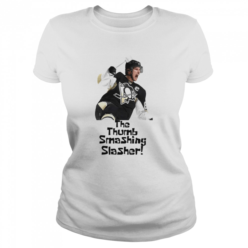 the thumb smashing slasher sidney crosby shirt classic womens t shirt