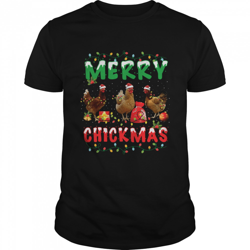 Chickens Merry Chickmas Merry Christmas Gift Light shirt Classic Men's T-shirt