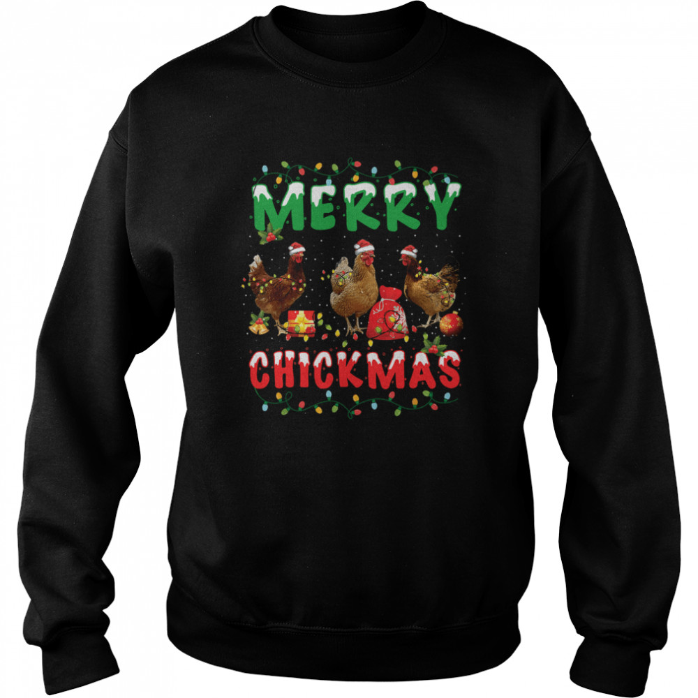 Chickens Merry Chickmas Merry Christmas Gift Light shirt Unisex Sweatshirt
