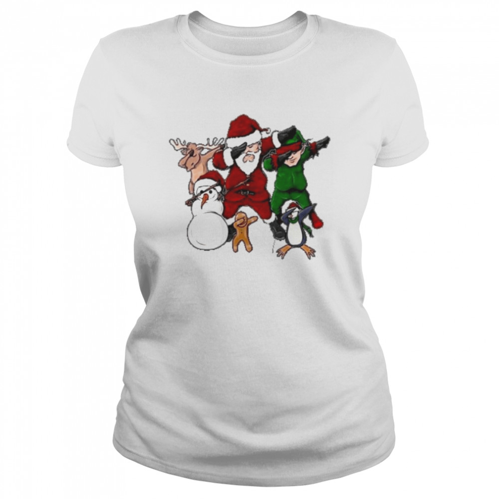 christmas dabbing Santa Elf and Xmas friends shirt Classic Women's T-shirt