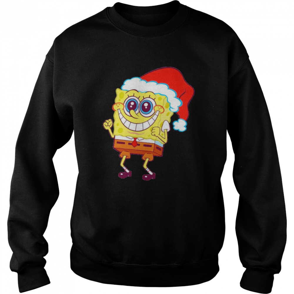 Christmas Spongebob cartoon funny holiday t-shirt Unisex Sweatshirt