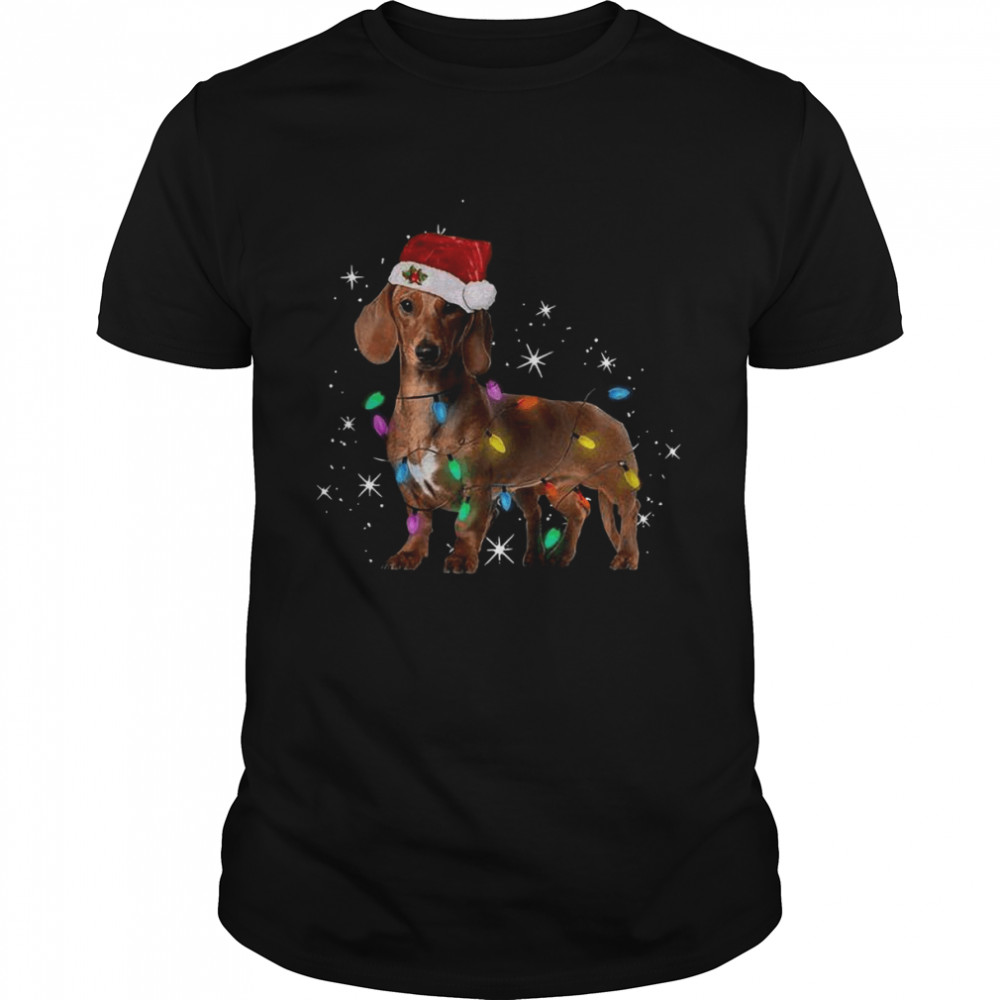 Dachshund Santa Christmas Light shirt Classic Men's T-shirt