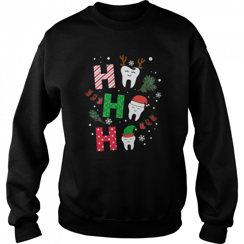 Dental Ho Ho Ho Reindeer Santa Elf Merry Christmas shirt Unisex Sweatshirt
