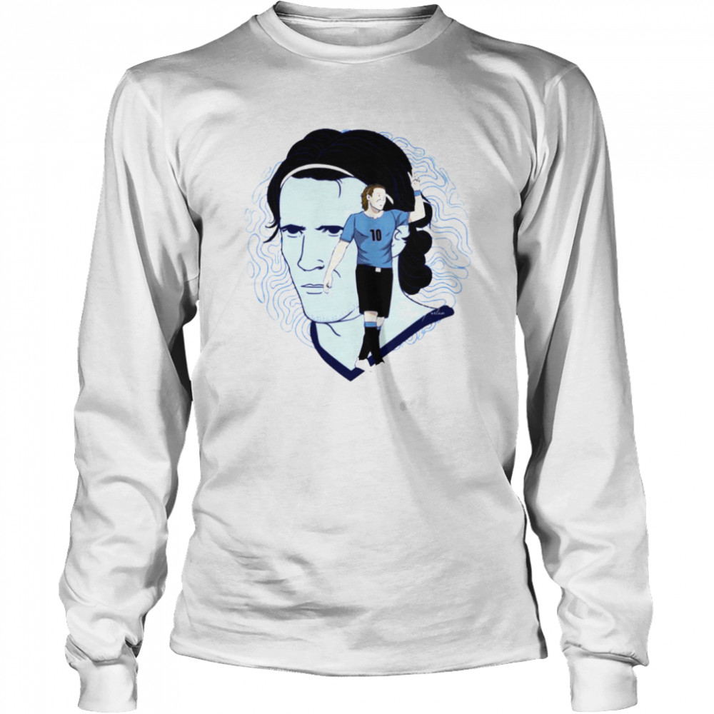 Diego Forlan aesthetic design portrait Football t-shirt Long Sleeved T-shirt
