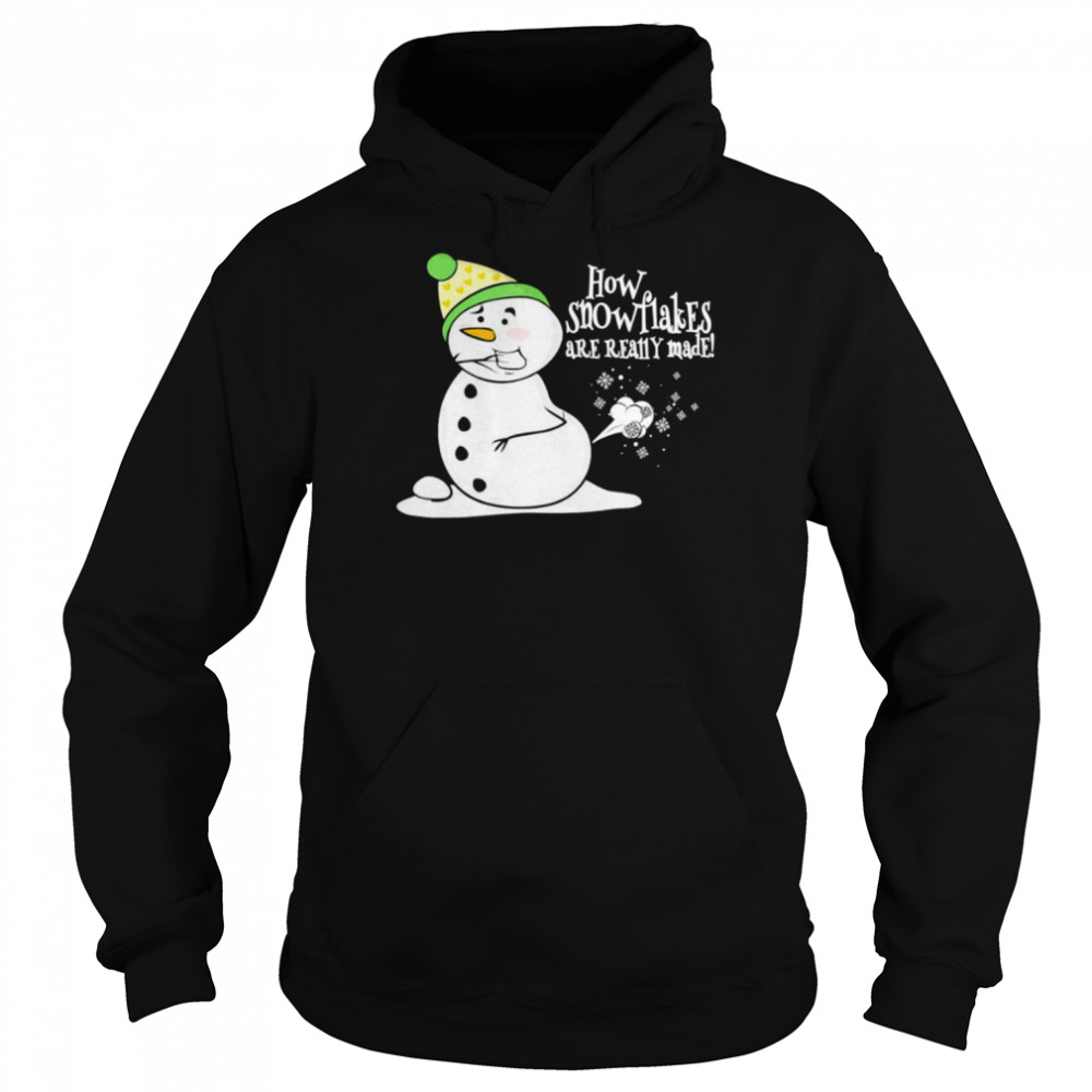 how snowflakes are really made snowman fart Christmas shirt Unisex Hoodie