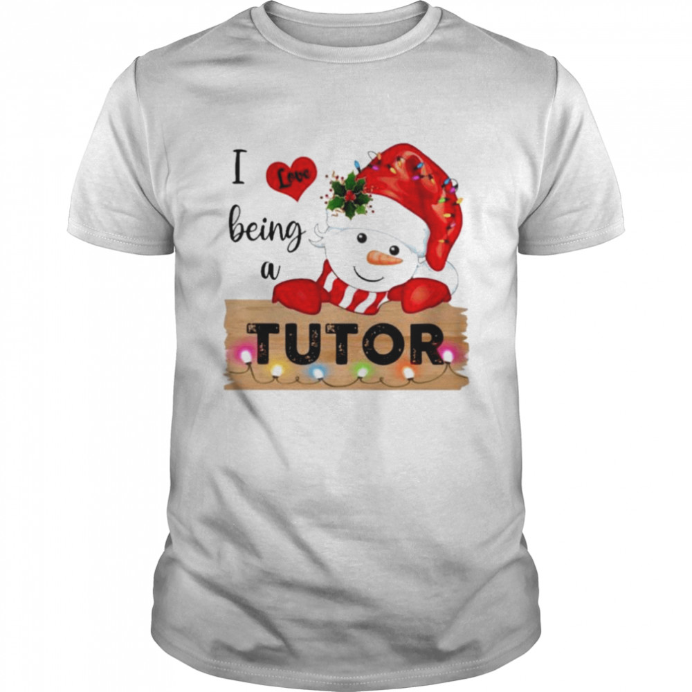 Santa Snowman I love being a Tutor Merry Christmas 2022 shirt Classic Men's T-shirt
