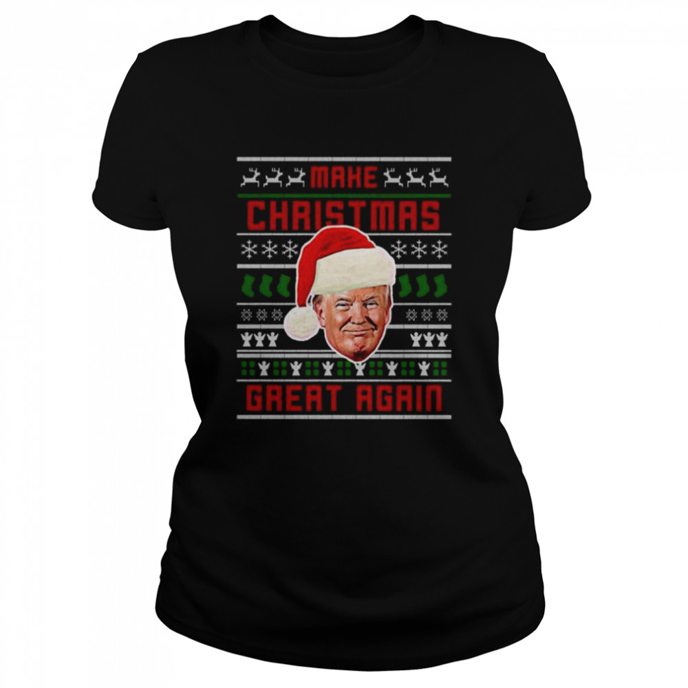 Santa Trump Make Christmas Great Again Ugly 2022 shirt Classic Women's T-shirt