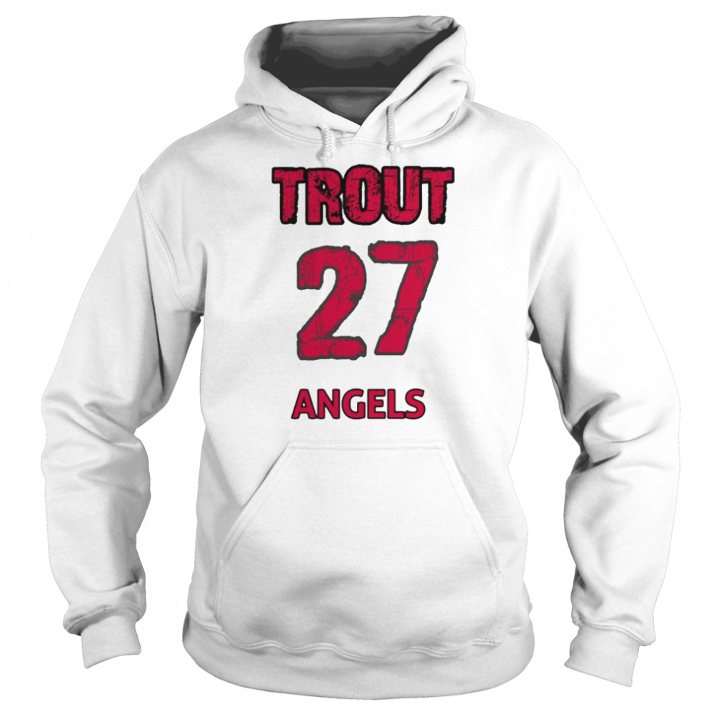 The 27 Angels Mike Trout Red Text Baseball shirt Unisex Hoodie