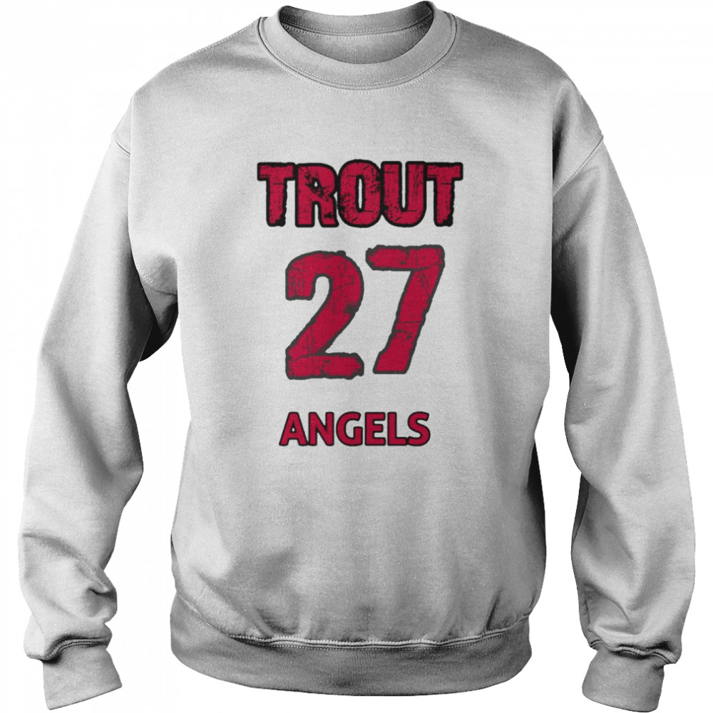 The 27 Angels Mike Trout Red Text Baseball shirt Unisex Sweatshirt