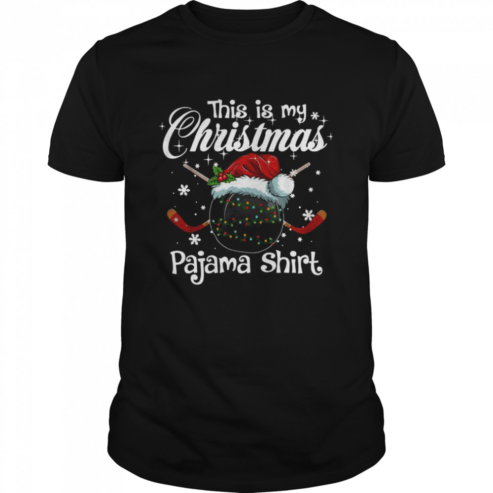 Xmas Ice Hockey Santa This Is My Christmas Pajama  Classic Men's T-shirt