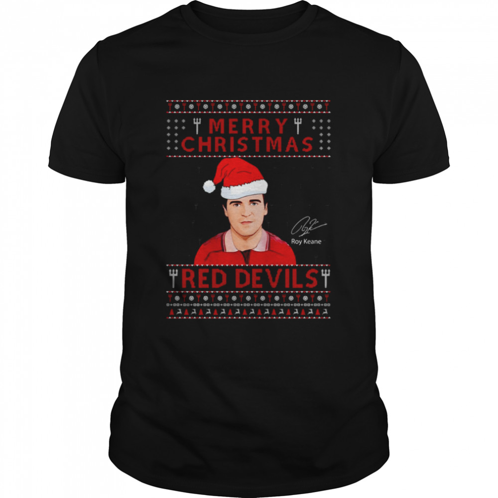 Roy Keane Manchester United Merry Christmas Red Devil shirt