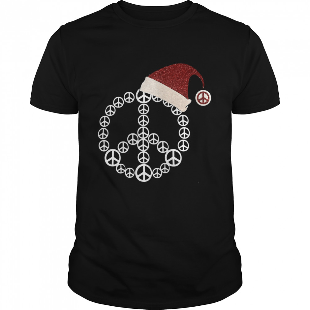 Santa Hat Peace Merry Christmas shirt
